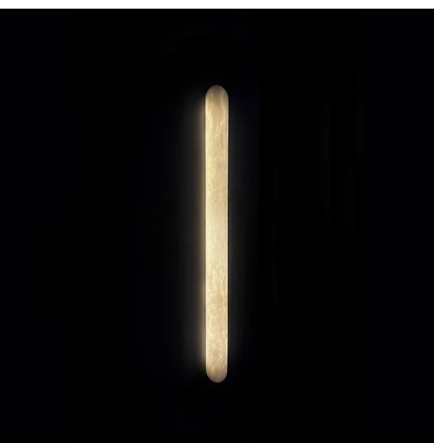2026 Modern Luxury Natural Marble Wall Lamp LED Long Oval Stone Sconces For Living Room Bedside Staircase Aisle Lighting Fixture