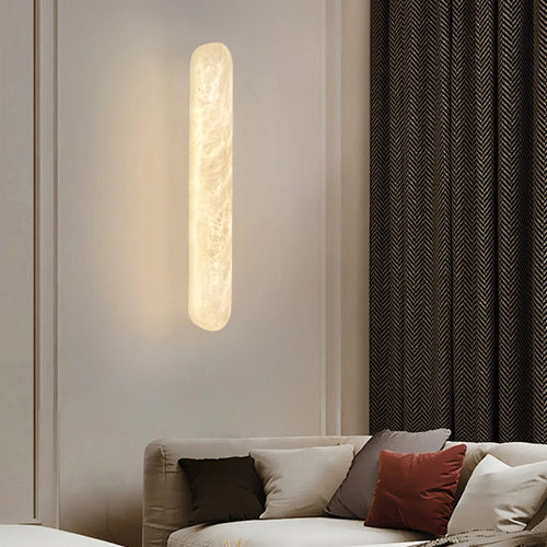 2026 Modern Luxury Natural Marble Wall Lamp LED Long Oval Stone Sconces For Living Room Bedside Staircase Aisle Lighting Fixture